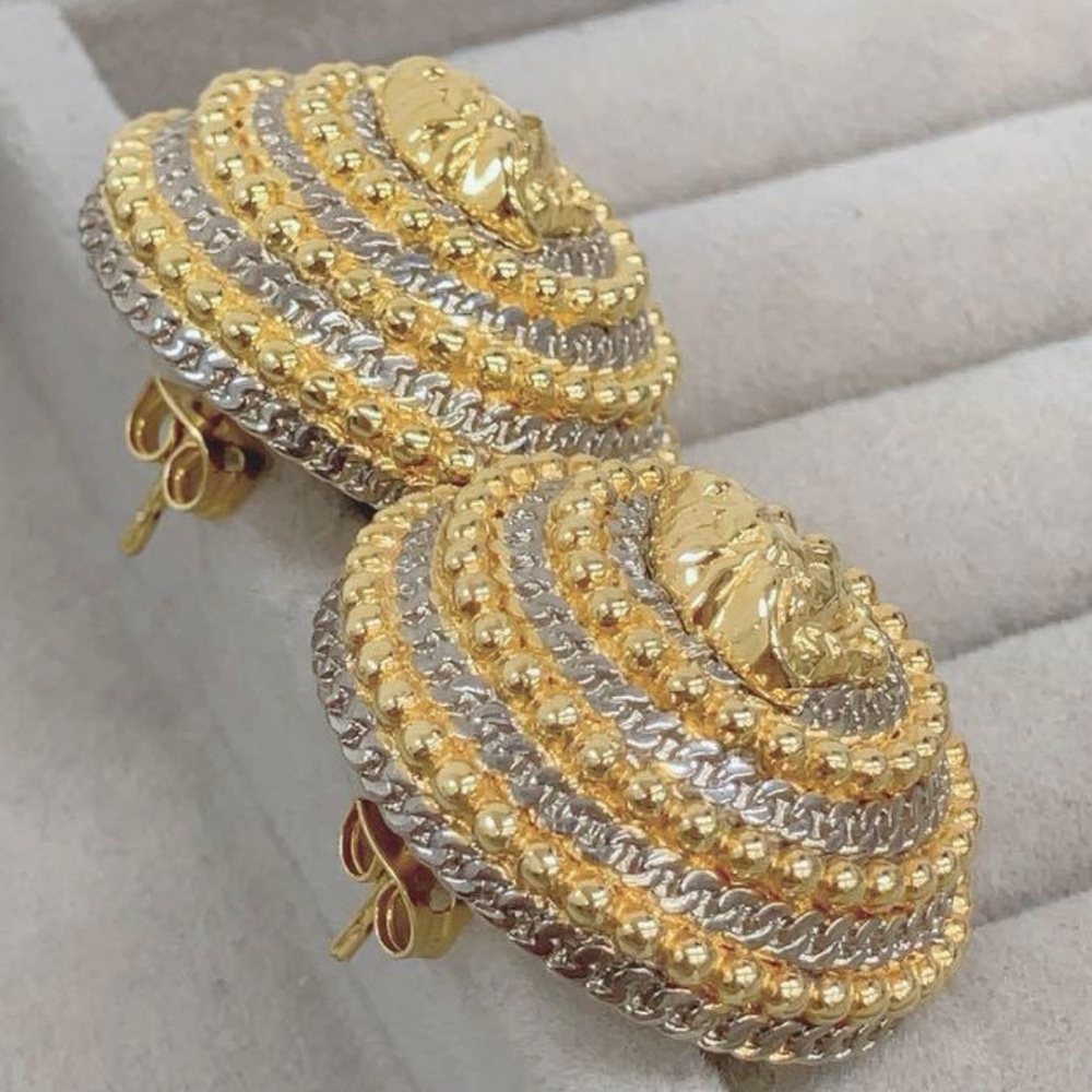 Versace Earrings gold Medusa button earrings silver and gold tone stud earrings - Picture 11 of 17